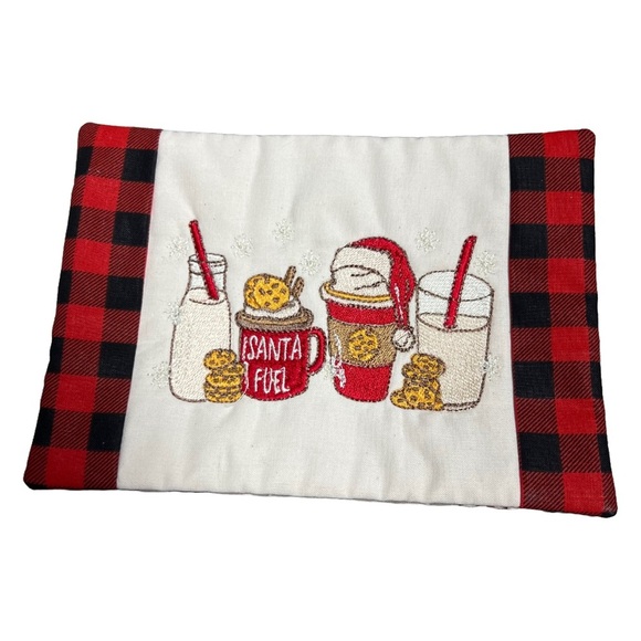 Hand Crafted Mug Rug Coaster Embroidered Cotton Fabric Padded Absorbs Liquid - Picture 1 of 8